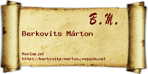 Berkovits Márton névjegykártya