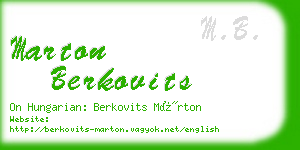 marton berkovits business card